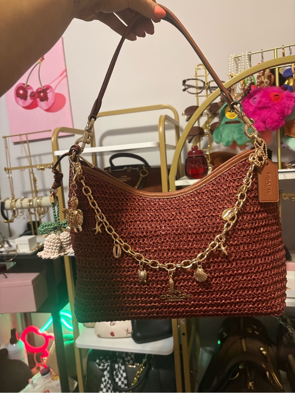 Coach straw Laurel bag